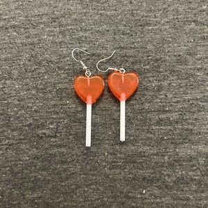 heart lollipop dangle earrings